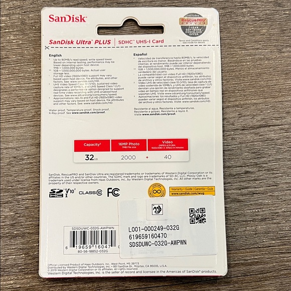 NWT SanDisk GB SDHC Card - Picture 2 of 2